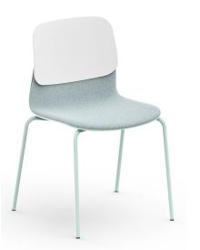 Chaise KLIK 4 pieds métal assise tapissée avant et dossier POLYPRO
