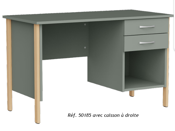 Bureau 1 niche et 2 tiroirs NYXOS
Caisson à postionner à droite ou à gauche - position définitive.
Poignée au choix.