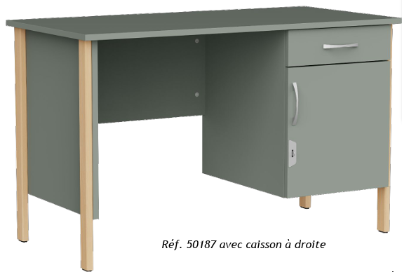 Bureau 1 porte et 1 tiroir NYXOS
Caisson à postionner à droite ou à gauche - position définitive.
Poignée au choix.