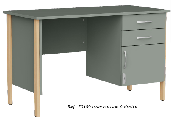 Bureau 1 porte et 2 tiroirs NYXOS
Caisson à postionner à droite ou à gauche - position définitive.
Poignée au choix.