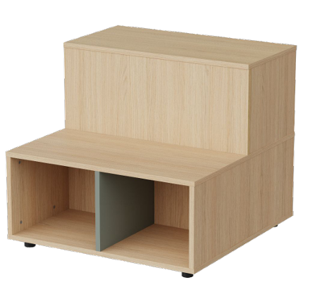 Assise mobile 4 places sur vérins FLEXIPOD
LHP : 80 x 76.1 x 80 cm