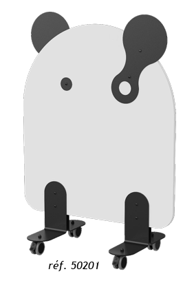 Claustra KAWAI PANDA sur roulettes pivotantes Ø 65 mm avec frein.
2 hauteurs au choix
Largeur 80 cm
Piètement et accessoires en poudre époxy Réglisse 9005M (visserie noire).