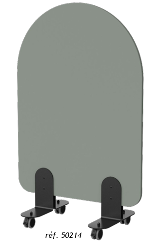 Claustra KAWAI sur roulettes.
2 hauteurs au choix
Largeur 80 cm
Piètement en poudre époxy Réglisse 9005M (visserie noire).