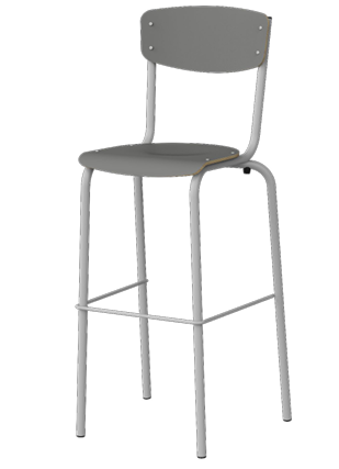 Chaise haute ESSENS Édition. Hauteur 820 mm
Assise et dossier en hêtre mulitplis ép.8 mm recouvert d'une feuille de stratifié ép.10/10ème.
Dossier et assise en applique sur la structure.
Structure époxy suivant notre nuancier.
Garniture stratifié U502 ou U960 ou U335 ou U604.