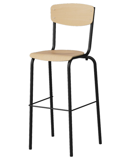 Chaise haute ESSENS. hauteur 820 mm
Assise et dossier en hêtre mulitplis ép.8 mm
Dossier et assise en applique sur la structure.
Structure époxy suivant notre nuancier.
Garniture en hêtre naturel vernis.