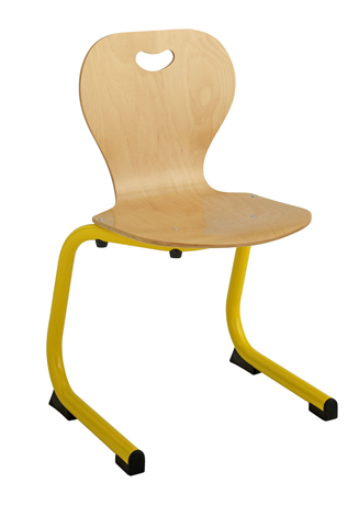 Chaise maternelle coque bois appui sur table - piétement tube HLE (taille 1 à 2)