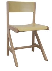 Chaise bois appui sur table hêtre verni naturel - assise et dossier laqué