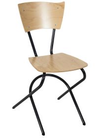 Chaise appui sur table 4 pieds ZANA Alu (assise & dossier séparés)