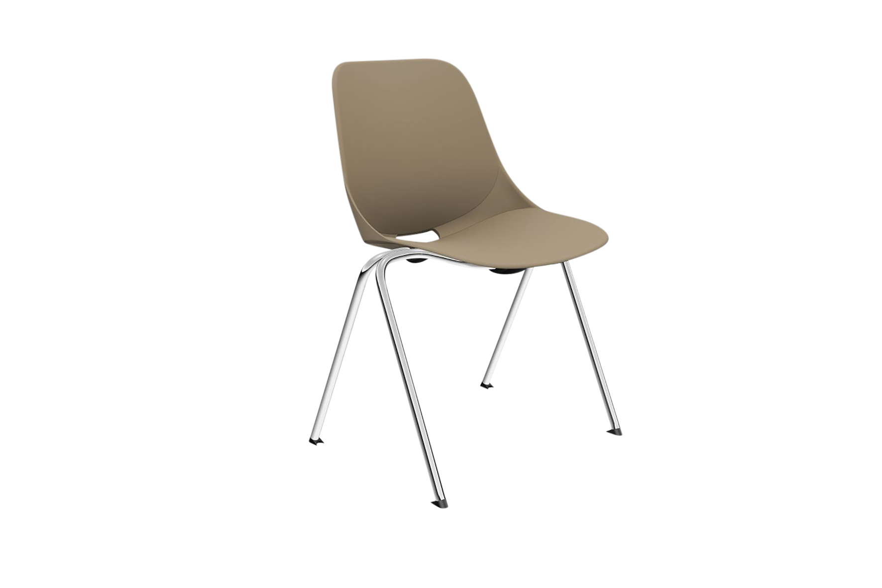 Chaise BAKEA coque en polyprolène pieds finition époxy aluminium.