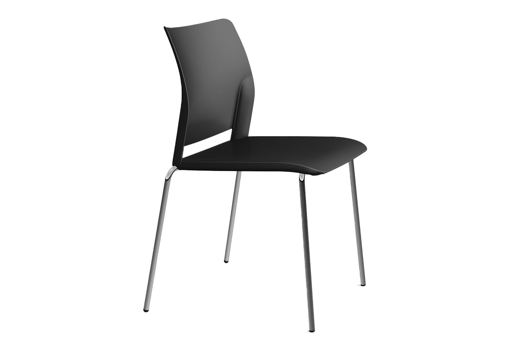 Chaise ADELA coque en polyprolène pieds finition chromé.